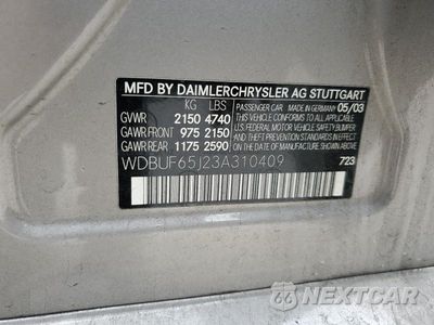 Zdjęcie 12 z 12 samochodu: 2003 MERZ E 320 VIN:WDBUF65J23A310409 - miniatura