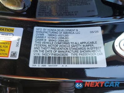 Zdjęcie 12 z 12 samochodu: 2025 HONDA ACCORD SE VIN:1HGCY1F48SA038290 - miniatura