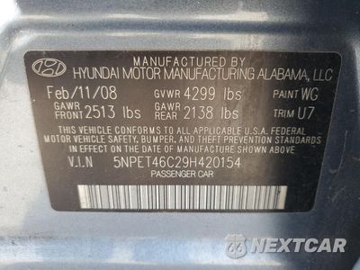 Zdjęcie 12 z 14 samochodu: 2009 HYUNDAI SONATA GLS VIN:5NPET46C29H420154 - miniatura