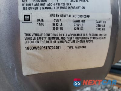 Zdjęcie 12 z 14 samochodu: 1996 CADILLAC FLEETWOOD BASE VIN:1G6DW52P5TR704401 - miniatura