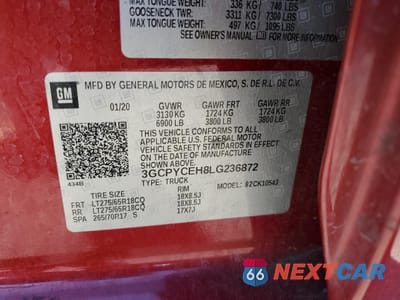 Zdjęcie 12 z 14 samochodu: 2020 CHEVROLET SILVERADO K1500 TRAIL BOSS CUSTOM VIN:3GCPYCEH8LG236872 - miniatura