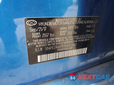 Zdjęcie 12 z 14 samochodu: 2018 HYUNDAI SONATA SE VIN:5NPE24AF9JH655840 - miniatura