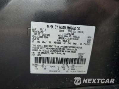 Zdjęcie 13 z 13 samochodu: 2019 FORD EXPLORER XLT VIN:1FM5K7DH0KGA47236 - miniatura