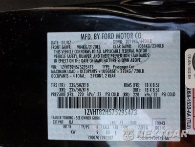 Zdjęcie 12 z 14 samochodu: 2007 FORD MUSTANG GT VIN:1ZVHT82H575295473 - miniatura