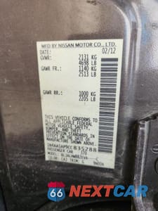Zdjęcie 12 z 12 samochodu: 2012 NISS MAXIMA VIN:1N4AA5AP9CC835288 - miniatura