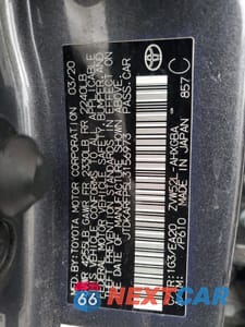 Zdjęcie 12 z 13 samochodu: 2020 TOYOTA PRIUS PRIME LE VIN:JTDKARFP5L3156973 - miniatura
