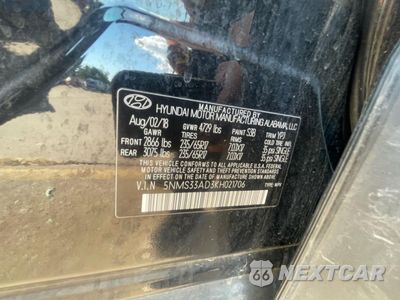 Zdjęcie 10 z 10 samochodu: 2019 HYUNDAI SANTA FE SEL VIN:5NMS33AD3KH021706 - miniatura