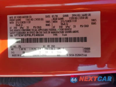 Zdjęcie 13 z 13 samochodu: 2020 FORD F150 SUPERCREW VIN:1FTEW1EP8LFC48224 - miniatura