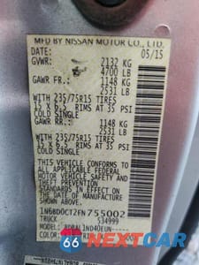 Zdjęcie 12 z 12 samochodu: 2015 NISSAN FRONTIER S VIN:1N6BD0CT2FN755002 - miniatura