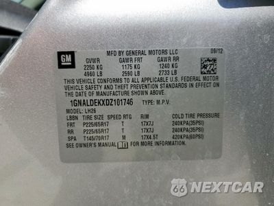 Zdjęcie 13 z 13 samochodu: 2013 CHEVROLET EQUINOX LT VIN:1GNALDEKXDZ101746 - miniatura