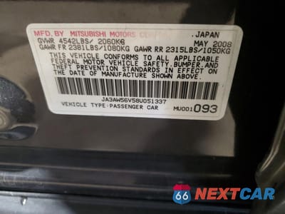 Zdjęcie 13 z 13 samochodu: 2008 MITSUBISHI LANCER EVOLUTION MR VIN:JA3AW56V58U051337 - miniatura