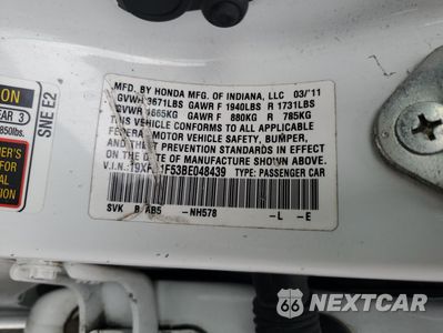 Zdjęcie 12 z 12 samochodu: 2011 HONDA CIVIC LX VIN:19XFA1F53BE048439 - miniatura