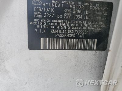 Zdjęcie 12 z 14 samochodu: 2010 HYUNDAI ELANTRA BLUE VIN:KMHDU4AD8AU009954 - miniatura