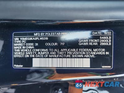 Zdjęcie 12 z 12 samochodu: 2023 POLESTAR 2 VIN:YSMEG3KA2PL145319 - miniatura