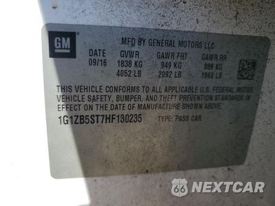 Zdjęcie 12 z 14 samochodu: 2017 CHEVROLET MALIBU LS VIN:1G1ZB5ST7HF130235 - miniatura