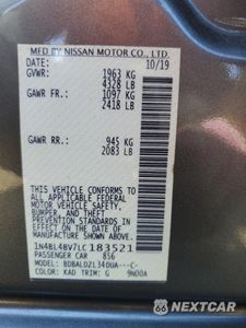 Zdjęcie 12 z 15 samochodu: 2020 NISSAN ALTIMA S VIN:1N4BL4BV7LC183521 - miniatura