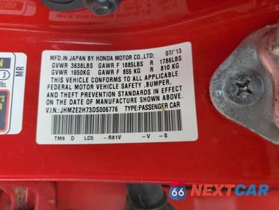 Zdjęcie 12 z 12 samochodu: 2013 HONDA INSIGHT EX VIN:JHMZE2H73DS006776 - miniatura