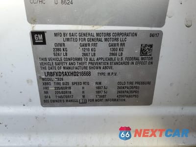 Zdjęcie 13 z 13 samochodu: 2017 BUICK ENVISION ESSENCE VIN:LRBFXDSAXHD216668 - miniatura