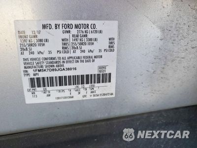 Zdjęcie 13 z 13 samochodu: 2018 FORD EXPLORER XLT VIN:1FM5K7D89JGA38016 - miniatura