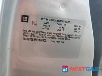 Zdjęcie 12 z 14 samochodu: 2008 PONTIAC GRAND PRIX VIN:2G2WP552681179307 - miniatura