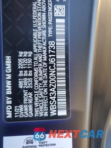 Zdjęcie 12 z 12 samochodu: 2022 BMW M4 COMPETITION VIN:WBS43AZ00NCJ61738 - miniatura