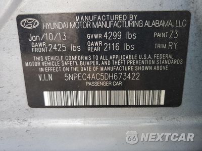 Zdjęcie 12 z 12 samochodu: 2013 HYUNDAI SONATA SE VIN:5NPEC4AC5DH673422 - miniatura