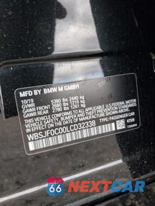 Zdjęcie 12 z 12 samochodu: 2020 BMW M5 BASE VIN:WBSJF0C00LCD32338 - miniatura