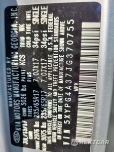 Zdjęcie 13 z 13 samochodu: 2018 KIA SORENTO LX VIN:5XYPG4A37JG370755 - miniatura