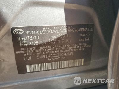 Zdjęcie 12 z 14 samochodu: 2011 HYUNDAI SONATA GLS VIN:5NPEB4AC5BH076545 - miniatura