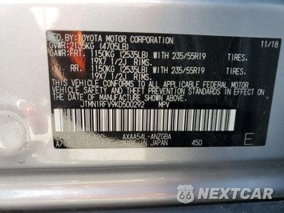 Zdjęcie 13 z 13 samochodu: 2019 TOYOTA RAV4 LIMIT VIN:JTMN1RFV9KD500292 - miniatura