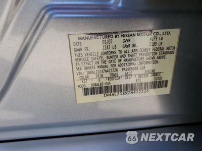 Zdjęcie 13 z 15 samochodu: 2007 NISSAN ALTIMA 2.5 VIN:1N4AL21EX7N472226 - miniatura