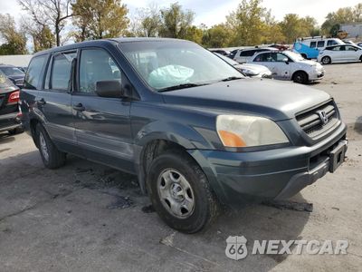 Czwarte zdjęcie samochodu z boku: 2003 HONDA PILOT LX VIN:2HKYF18173H584893 - miniatura
