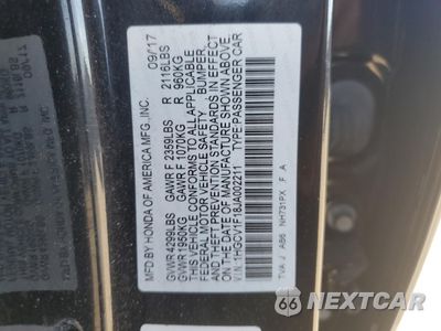 Zdjęcie 13 z 13 samochodu: 2018 HONDA ACCORD LX VIN:1HGCV1F18JA002211 - miniatura