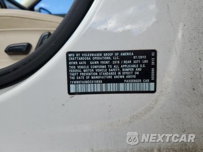 Zdjęcie 12 z 12 samochodu: 2013 VOLKSWAGEN PASSAT SE VIN:1VWBH7A38DC010568 - miniatura