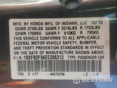 Zdjęcie 13 z 13 samochodu: 2014 HONDA CIVIC LX VIN:19XFB2F56EE206313 - miniatura