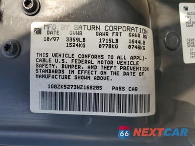 Zdjęcie 13 z 15 samochodu: 1998 SATURN SL2 VIN:1G8ZK5273WZ168285 - miniatura
