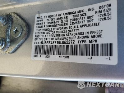 Zdjęcie 13 z 13 samochodu: 2009 HONDA CR-V EXL VIN:5J6RE48719L062272 - miniatura