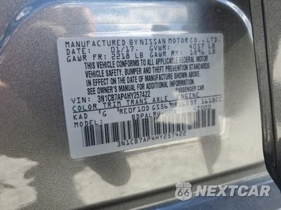 Zdjęcie 13 z 13 samochodu: 2017 NISSAN SENTRA SR TURBO VIN:3N1CB7AP4HY257422 - miniatura