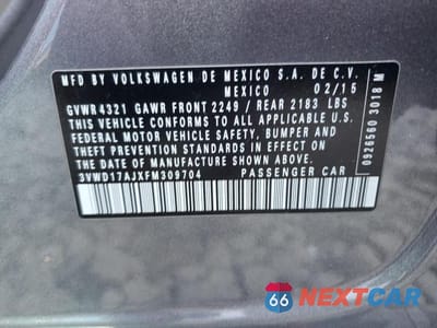 Zdjęcie 13 z 13 samochodu: 2015 VOLKSWAGEN JETTA SE VIN:3VWD17AJXFM309704 - miniatura