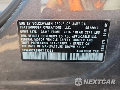 Zdjęcie 12 z 12 samochodu: 2013 VOLKSWAGEN PASSAT S VIN:1VWAH7A39DC143352 - miniatura