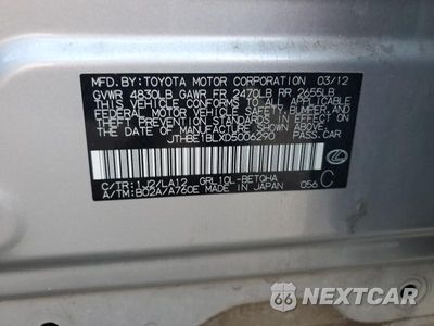 Zdjęcie 13 z 13 samochodu: 2013 LEXUS GS 350 VIN:JTHBE1BLXD5006290 - miniatura