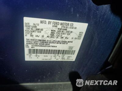 Zdjęcie 13 z 15 samochodu: 2013 FORD EXPLORER VIN:1FM5K8B82DGA78564 - miniatura