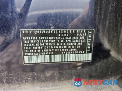 Zdjęcie 12 z 12 samochodu: 2015 VOLKSWAGEN GOLF SPORTWAGEN TDI S VIN:3VWCA7AU0FM505592 - miniatura