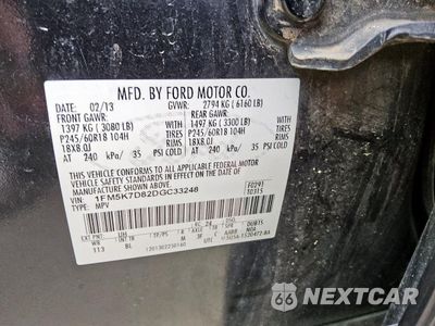 Zdjęcie 13 z 15 samochodu: 2013 FORD EXPLORER XLT VIN:1FM5K7D82DGC33248 - miniatura
