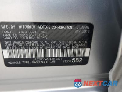 Zdjęcie 12 z 12 samochodu: 2016 MITSUBISHI LANCER GT VIN:JA32U8FW5GU012833 - miniatura