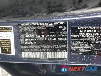 Zdjęcie 13 z 13 samochodu: 2023 MERCEDES-BENZ EQE SUV 350 4MATIC VIN:4JGGM1CB9PA001153 - miniatura