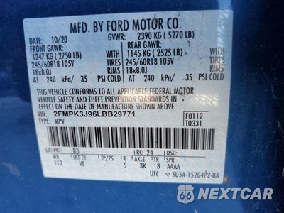 Zdjęcie 13 z 13 samochodu: 2020 FORD EDGE SEL VIN:2FMPK3J96LBB29771 - miniatura