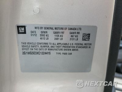 Zdjęcie 13 z 15 samochodu: 2012 CHEVROLET IMPALA LT VIN:2G1WG5E3XC1224416 - miniatura