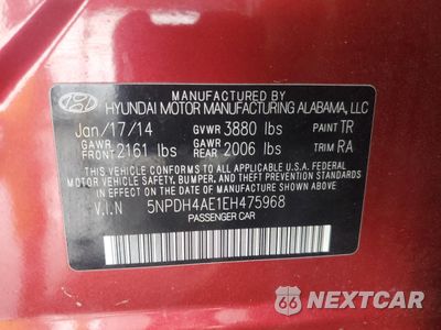 Zdjęcie 12 z 12 samochodu: 2014 HYUNDAI ELANTRA SE VIN:5NPDH4AE1EH475968 - miniatura