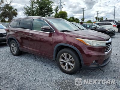 Czwarte zdjęcie samochodu z boku: 2015 TOYOTA HIGHLANDER XLE VIN:5TDKKRFH8FS057833 - miniatura